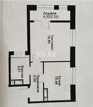 Продажа 1-комнатной квартиры, 39.61 м², ул. Навои, дом  30а/1 в Алматы