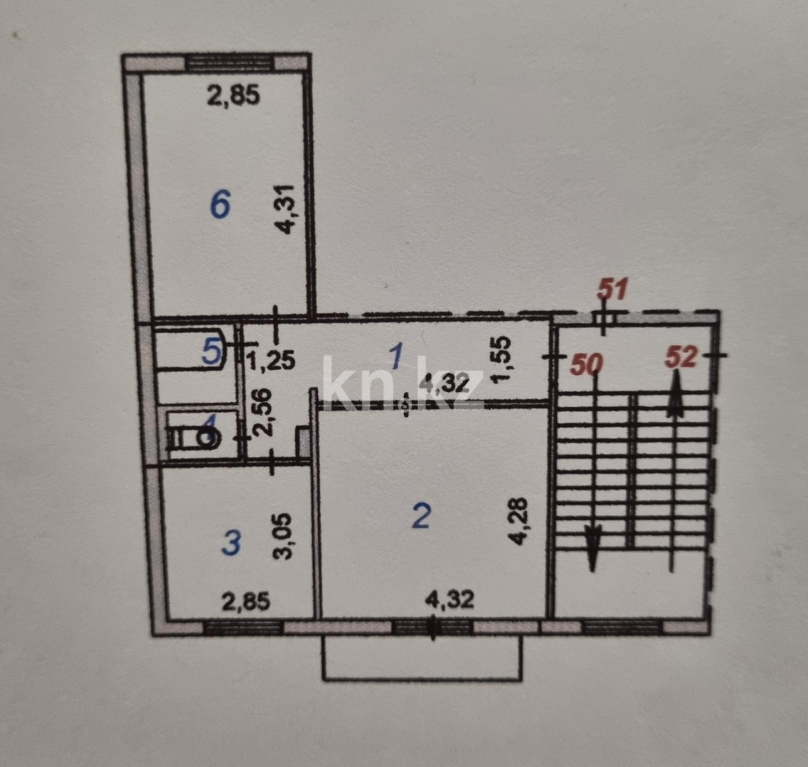 Продажа 2-комнатной квартиры, 53 м², ул. Штурманская, дом  1/6 - Продажа квартир без посредников в Караганде фото 1 из 6