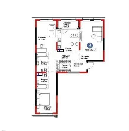 Продажа 3-комнатной квартиры, 100 м² в Алматы