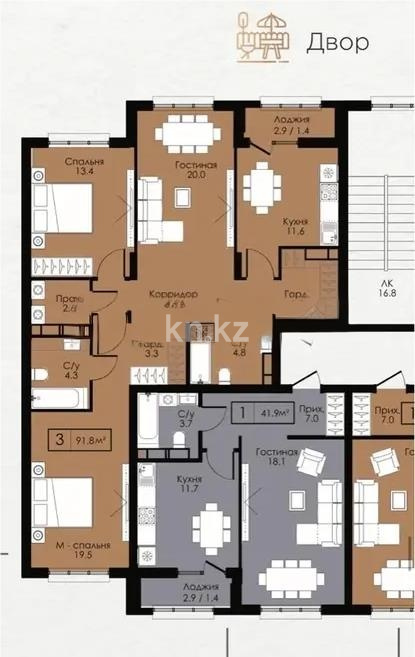 Продажа 3-комнатной квартиры, 92 м² в Астане - фото 3