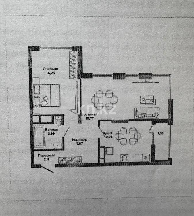 Продажа 2-комнатной квартиры, 59.9 м², ул. Сыганак, дом  4 стр - Продажа квартир в новостройках Астаны без посредников с фото фото 1 из 1