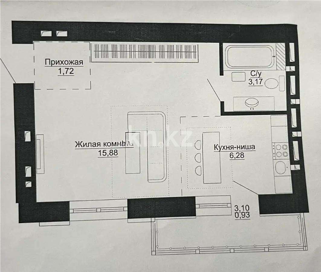 Продажа 1-комнатной квартиры, 28 м² в Астане
