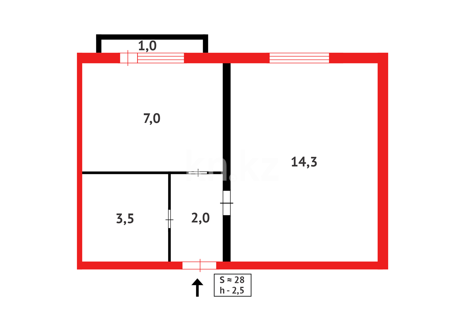 Продажа 1-комнатной квартиры, 28 м² - Продажа квартир на Юго-Востоке Караганды - страница 2 фото 10 из 10
