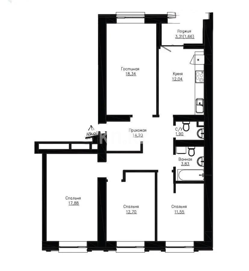 Продажа 4-комнатной квартиры, 96 м² в Астане - фото 4