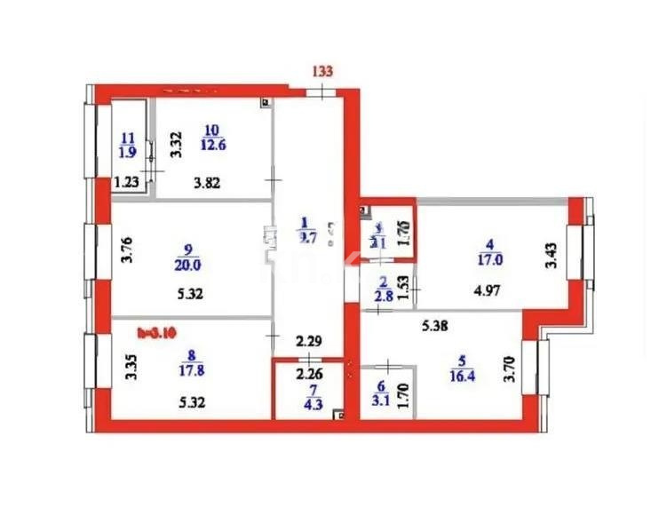 Продажа 4-комнатной квартиры, 118.1 м² - Продажа четырехкомнатных квартир в монолитно-каркасном доме в Астане - страница 3 фото 1 из 1