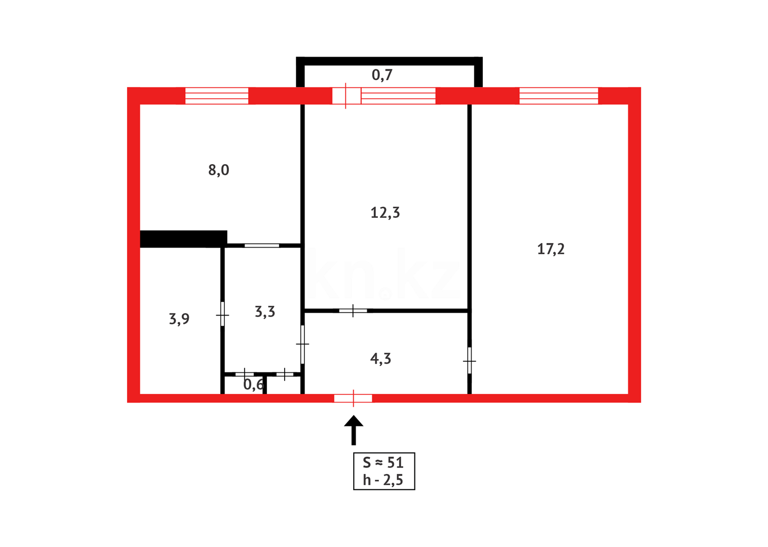 Продажа 2-комнатной квартиры, 50 м², мкр-н 8-й в Темиртау - фото 10