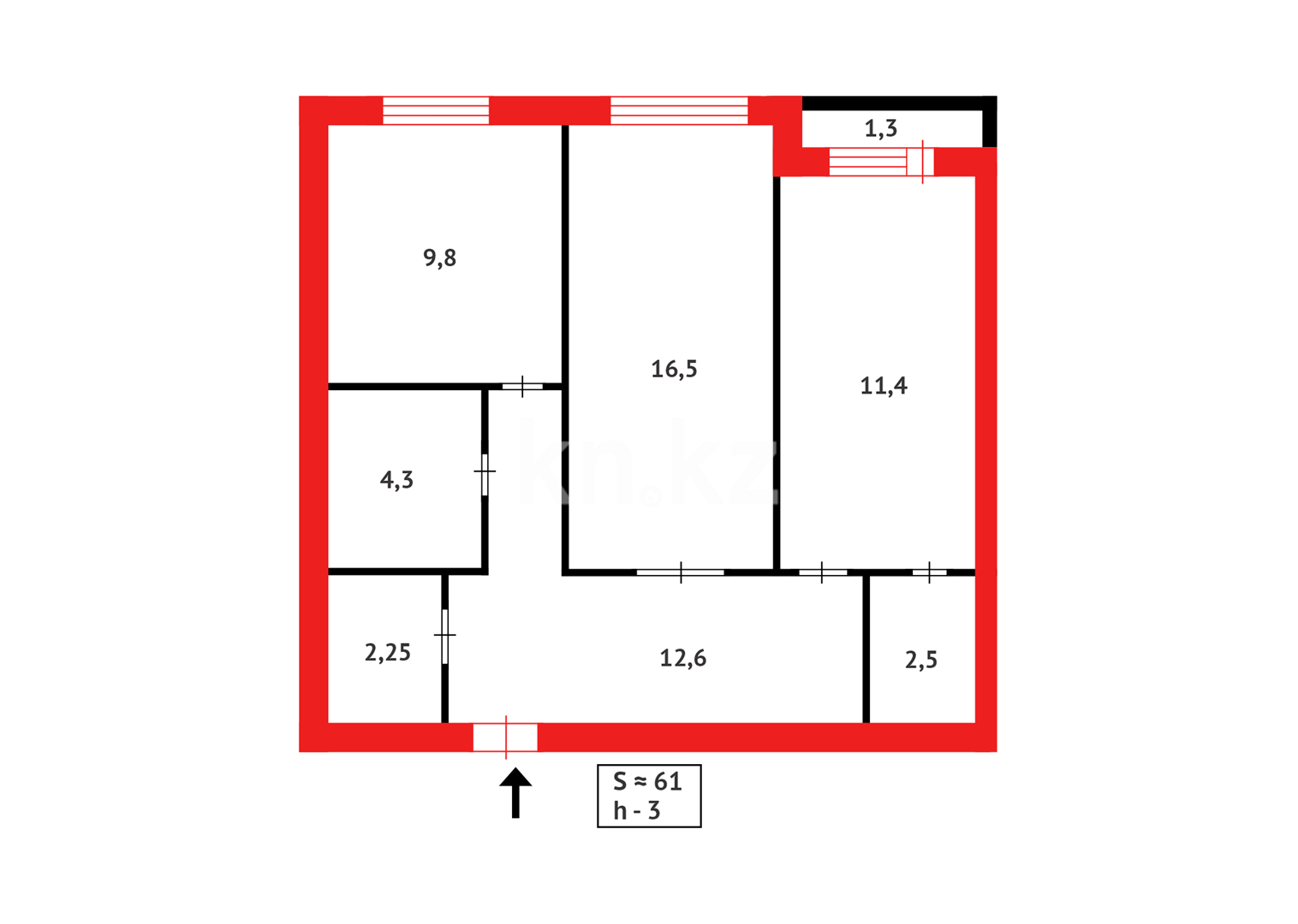 Продажа 2-комнатной квартиры, 60.7 м², ул. Кенесары в Астане - фото 10
