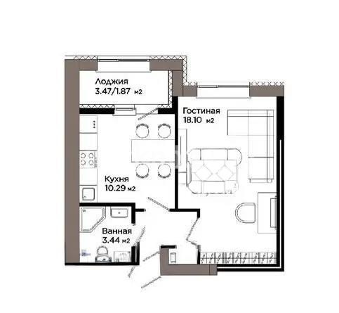 Продажа 1-комнатной квартиры, 37.55 м² в Астане