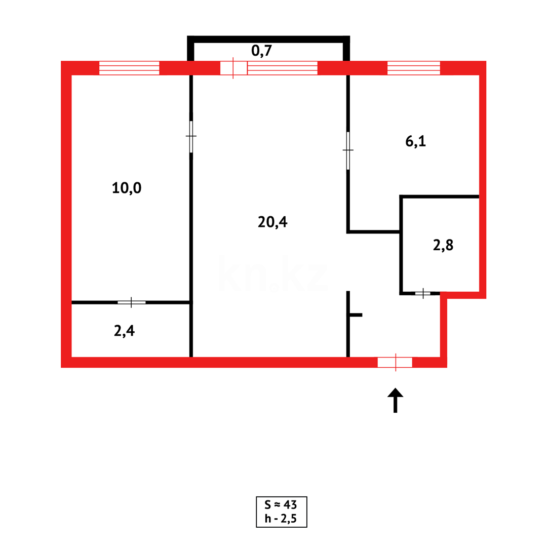 Продажа 2-комнатной квартиры, 43 м², ул. Гоголя в Караганде - фото 16