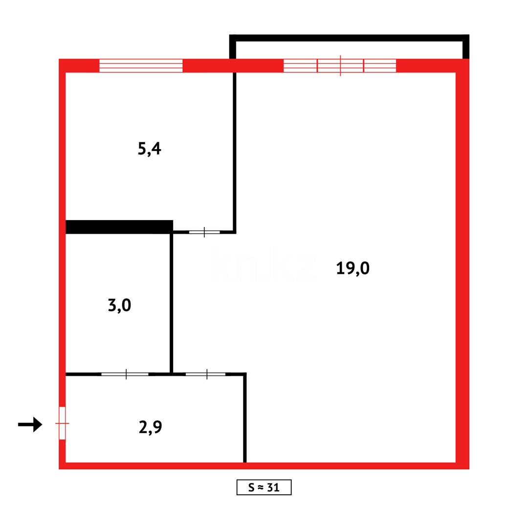 Продажа 1-комнатной квартиры, 34 м² в Темиртау - фото 9