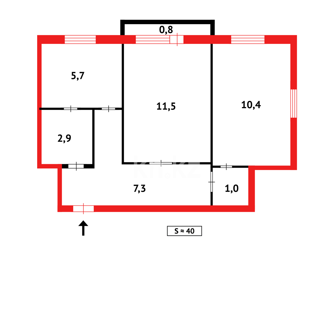 Продажа 2-комнатной квартиры, 40 м², ул. Лободы, дом  18 в Караганде - фото 7