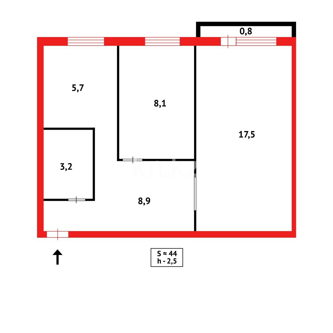 Продажа 2-комнатной квартиры, 42 м² в Темиртау - фото 11