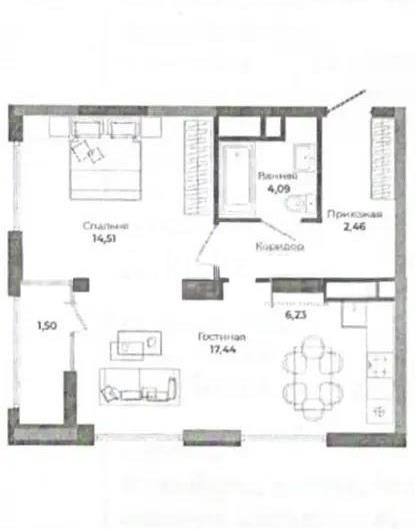 Продажа 2-комнатной квартиры, 52.13 м², ул. Сыганак, дом  4 стр - Продажа квартир в новостройках Астаны с фото фото 3 из 3
