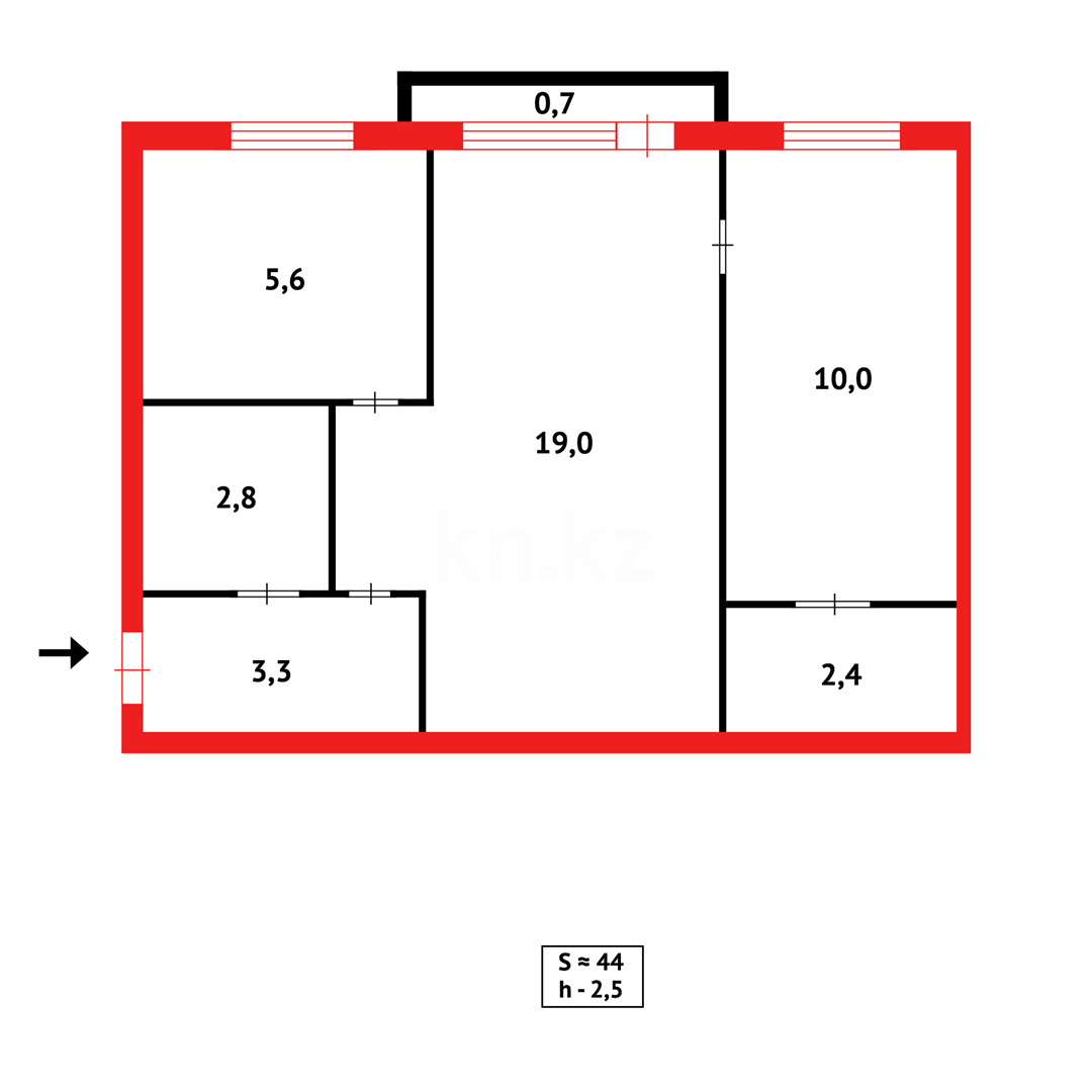 Продажа 2-комнатной квартиры, 47 м², мкр-н 12 в Караганде - фото 9