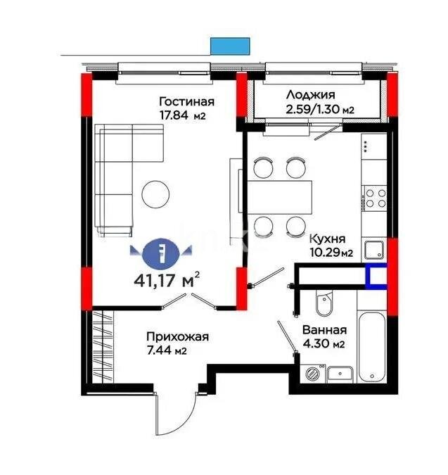 Продажа 1-комнатной квартиры, 41.1 м² в Астане - фото 4