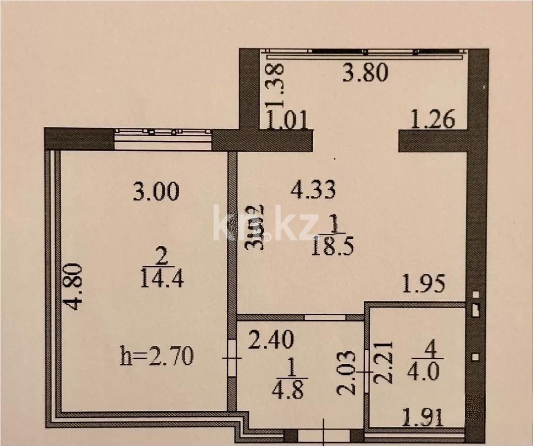 Продажа 1-комнатной квартиры, 40 м², ул. Бухар жырау, дом  36/1 - Продажа домов, коттеджей в Павлодаре фото 7 из 7