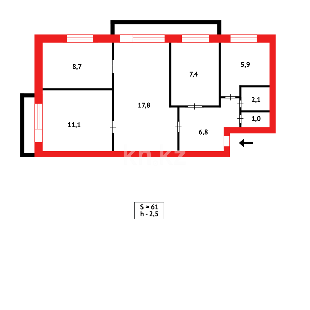 Продажа 4-комнатной квартиры, 64 м² - Продажа четырехкомнатных квартир в Караганде - страница 2 фото 15 из 15