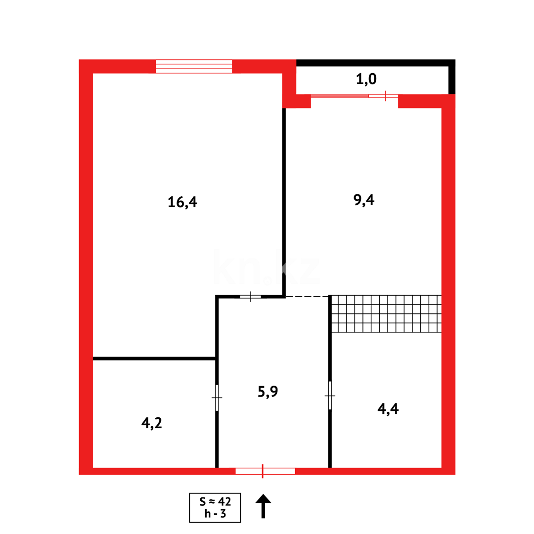 Продажа 1-комнатной квартиры, 43 м², ул. Ашимова, дом  21 блок А - Продажа квартир в новостройках Караганды фото 9 из 9