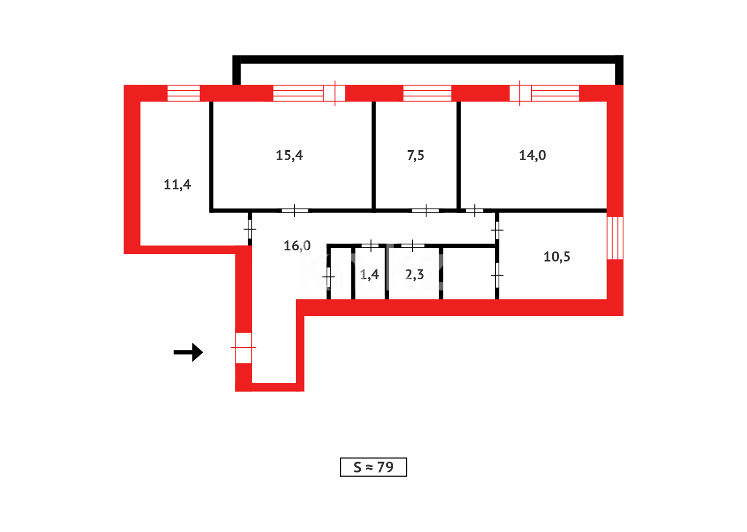 Продажа 4-комнатной квартиры, 79 м² - Продажа квартир в Темиртау - страница 4 фото 21 из 21