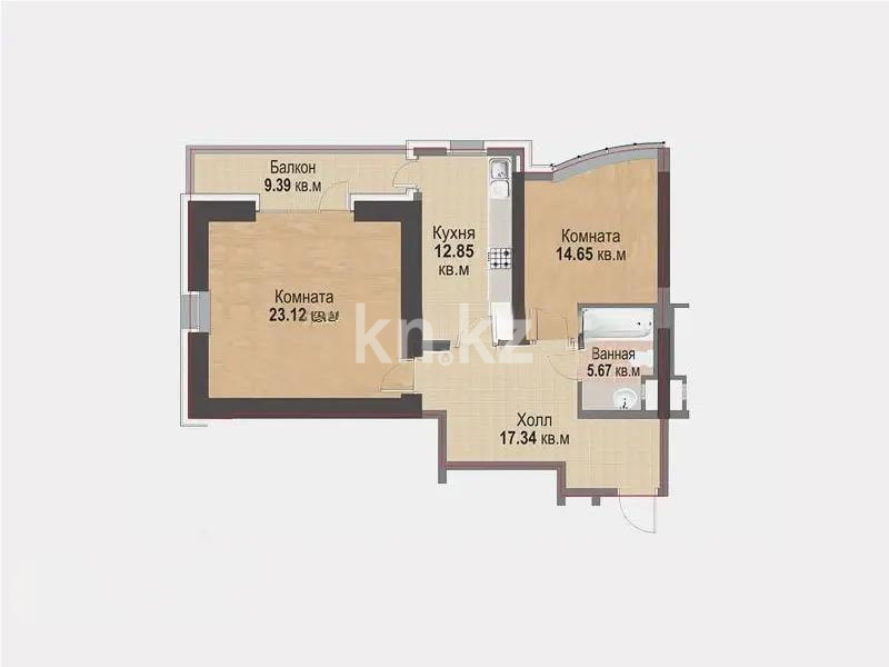 Продажа 2-комнатной квартиры, 65 м² в Алматы
