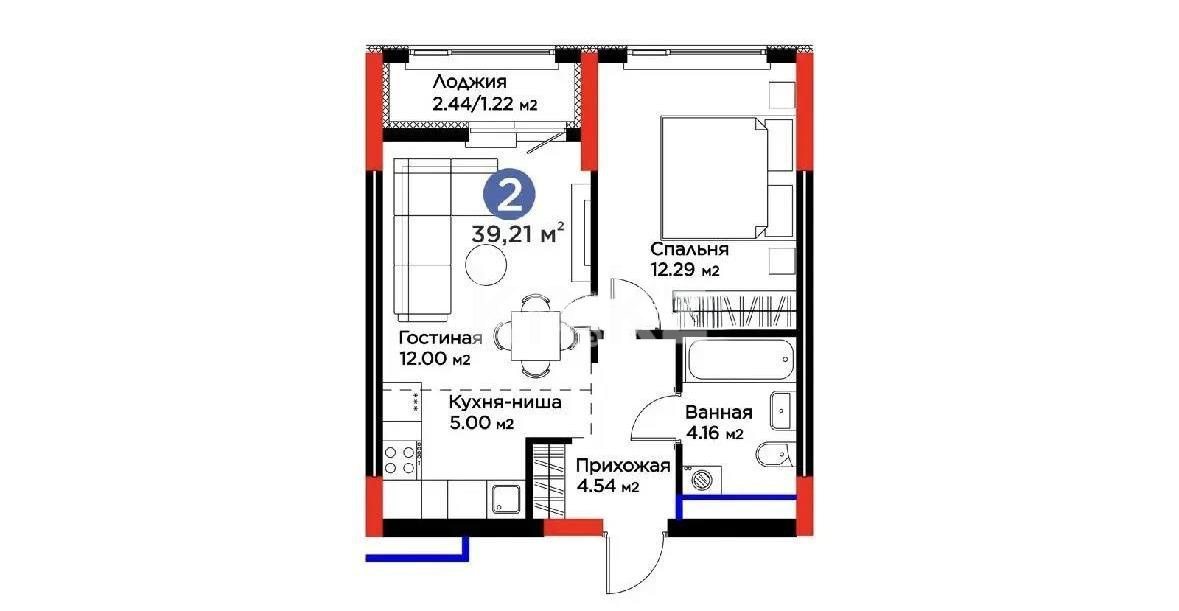 Продажа 2-комнатной квартиры, 40 м² - Продажа  двухкомнатных квартир в новостройках Астаны с фото - страница 71 фото 1 из 1
