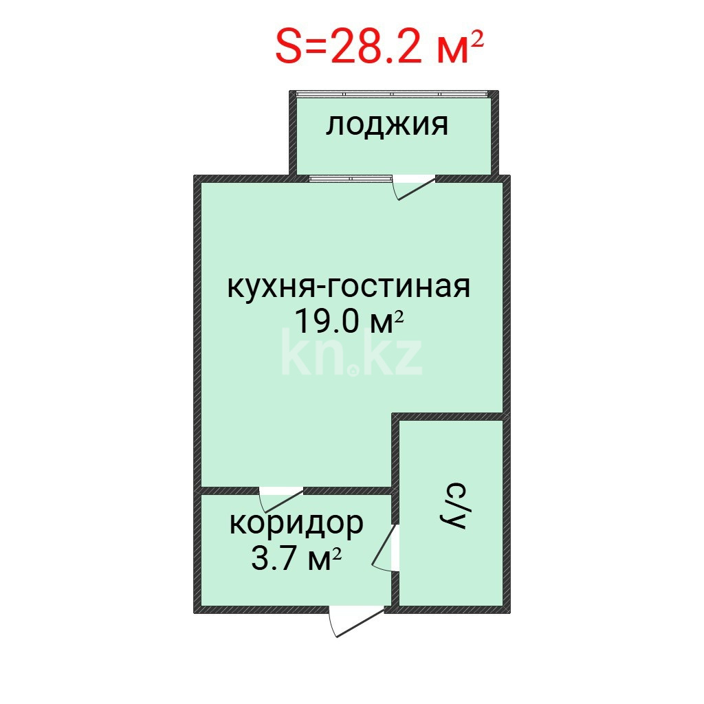 Продажа 1-комнатной квартиры, 28.2 м² - Продажа недвижимости в Костанае фото 2 из 17