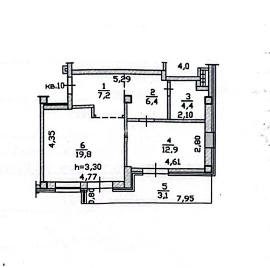 Продажа 2-комнатной квартиры, 53.8 м², ул. Салыкова, дом  40 - Продажа  двухкомнатных квартир в Алматы без посредников фото 1 из 1