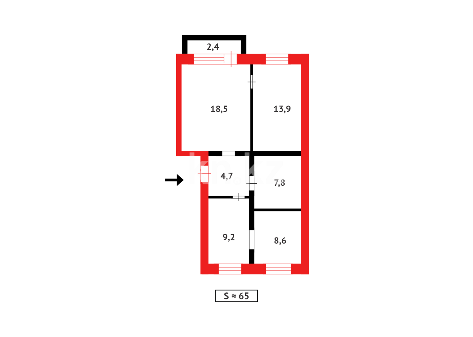 Продажа 3-комнатной квартиры, 65 м² - Продажа трехкомнатных квартир в Казахстане - страница 9 фото 13 из 13