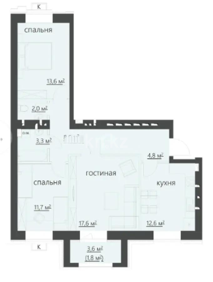 Продажа 3-комнатной квартиры, 80 м², 067 учетный квартал, дом  464/4 - Продажа  трехкомнатных квартир в Караганде фото 1 из 1