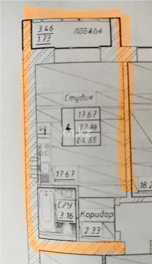 Продажа 1-комнатной квартиры, 24.89 м², ул. Тынышбайулы, дом  6 стр - Продажа квартир в новостройках Астаны с фото фото 1 из 1