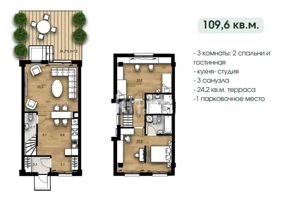 Продажа 4-комнатной квартиры, 109 м² - Продажа четырехкомнатных квартир в Алматы - страница 3 фото 1 из 1