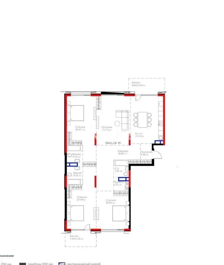 Продажа 4-комнатной квартиры, 160 м² в Алматы