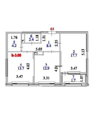 Продажа 2-комнатной квартиры, 61 м² - Продажа квартир в Семее фото 4 из 4
