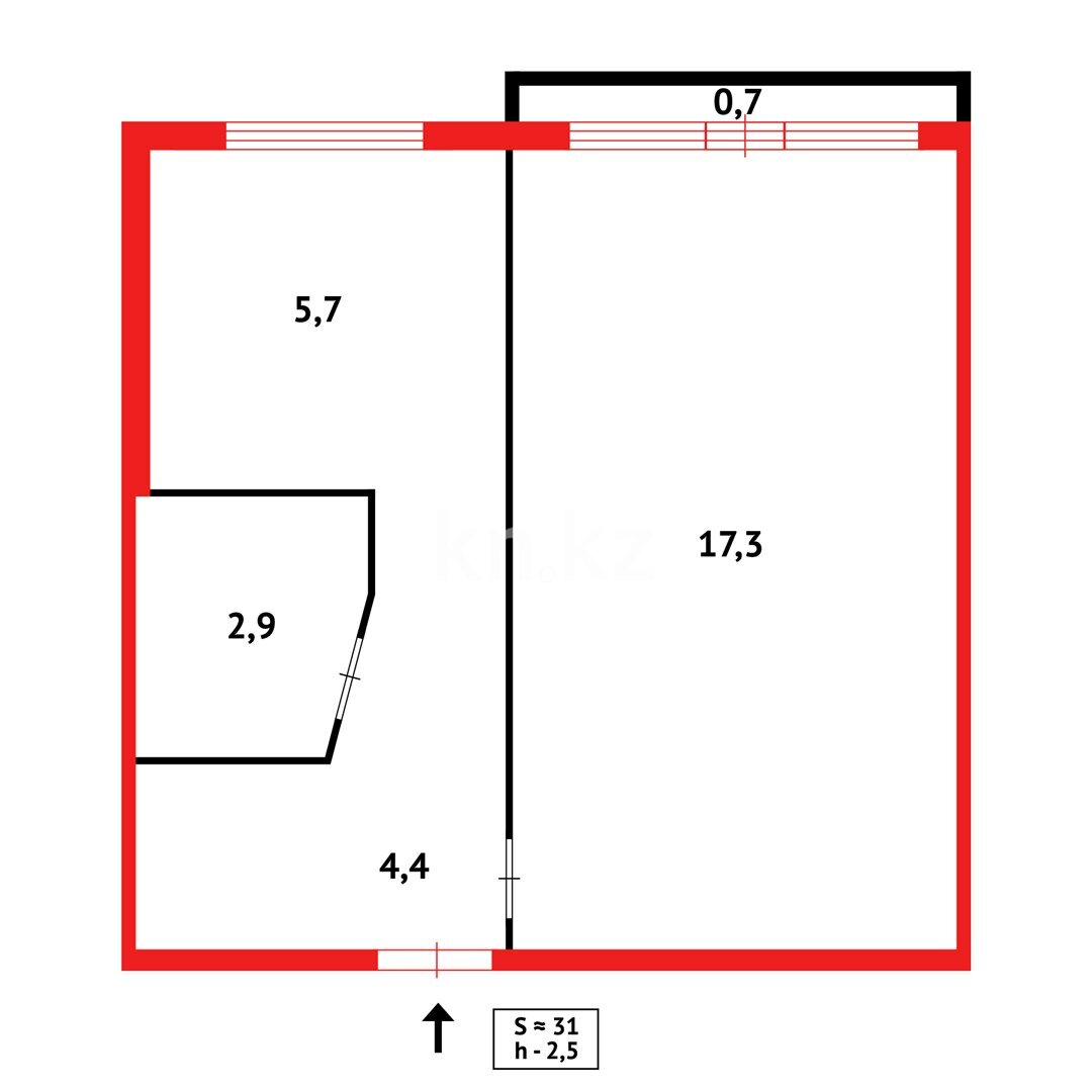 Продажа 1-комнатной квартиры, 31 м² в Караганде - фото 13