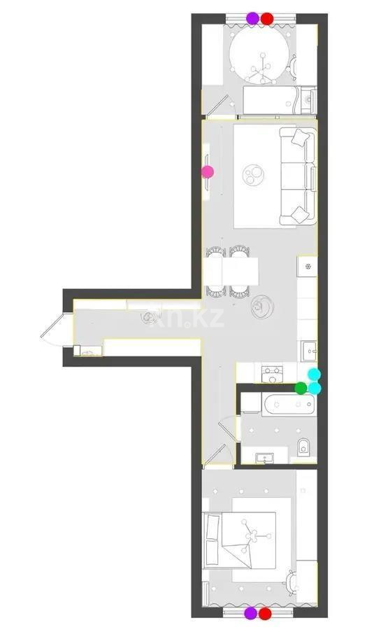Продажа 3-комнатной квартиры, 60 м², ул. Муратбаева, дом  14 в Алматы