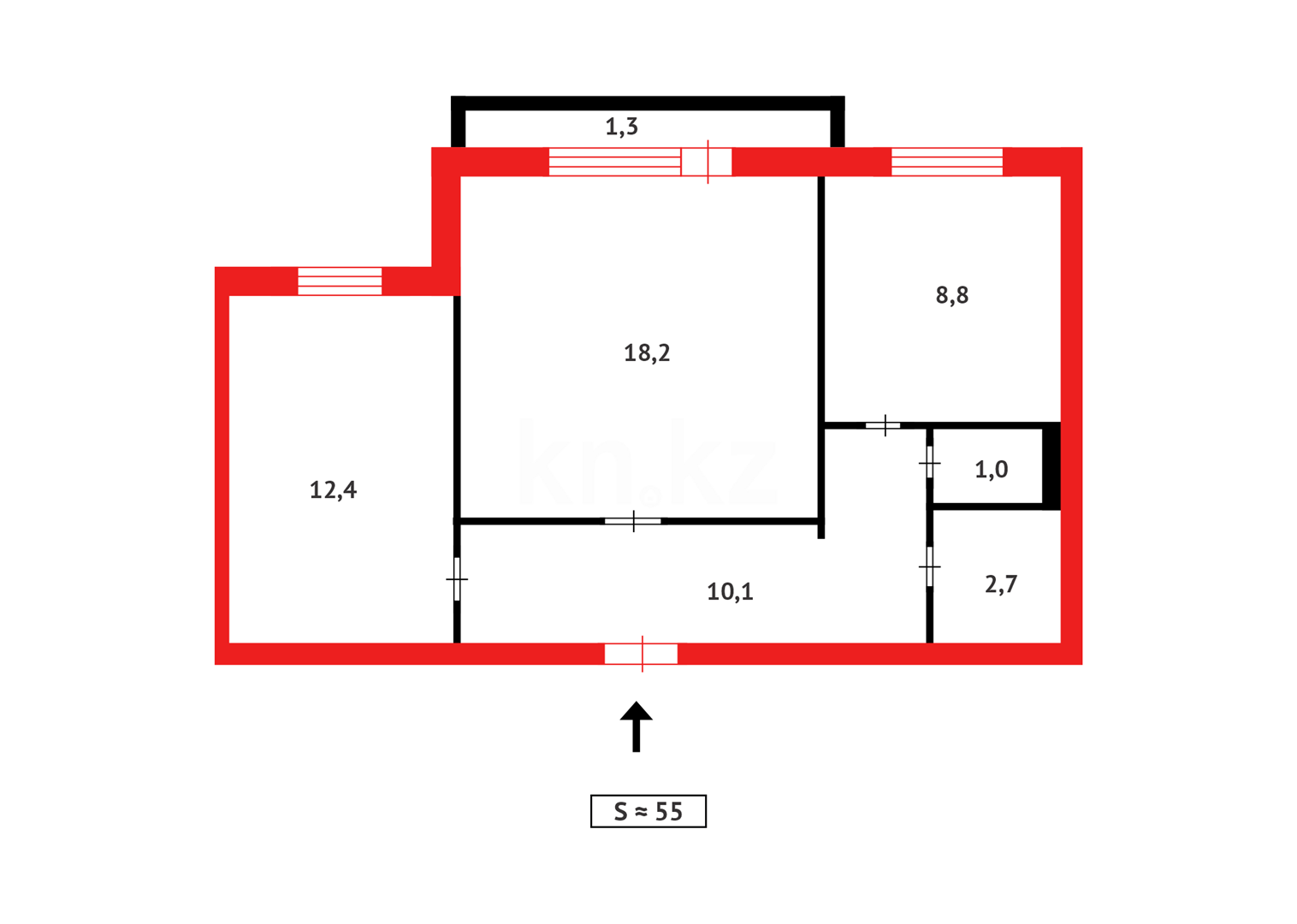 Продажа 2-комнатной квартиры, 54 м², мкр-н Голубые Пруды - Продажа квартир в Караганде фото 25 из 25