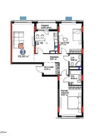 Продажа 3-комнатной квартиры, 86 м² в Астане