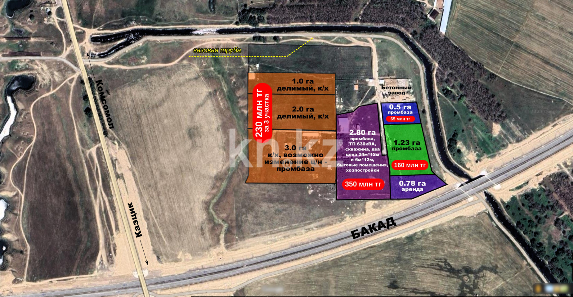 Продажа земельного участка, 6 га, Казцик - Продажа земельных участков в Алматинской области фото 2 из 2