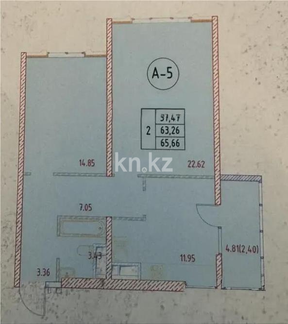 Продажа 2-комнатной квартиры, 65.67 м², мкр. Аккент, дом  90 - Продажа квартир в Алматы фото 1 из 1