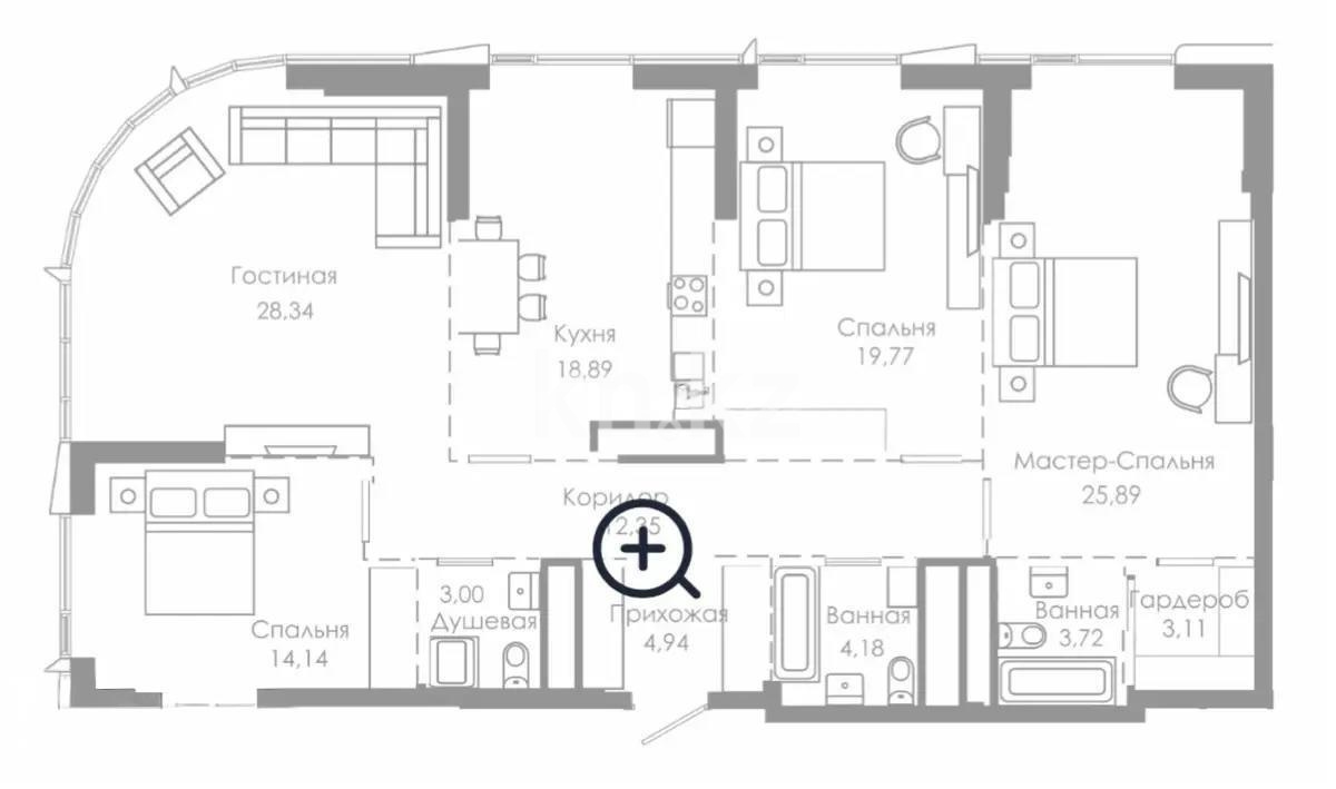 Продажа 4-комнатной квартиры, 138 м², пр. Туран, дом  37/2 стр - Продажа квартир в новостройках Астаны без посредников с фото фото 1 из 1