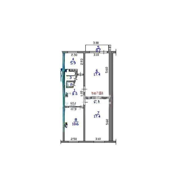 Продажа 3-комнатной квартиры, 62.7 м² в Алматы
