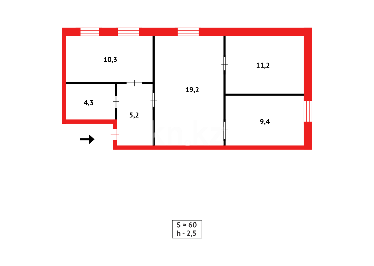 Продажа 3-комнатной квартиры, 64 м² - Продажа трехкомнатных квартир в Караганде фото 21 из 21