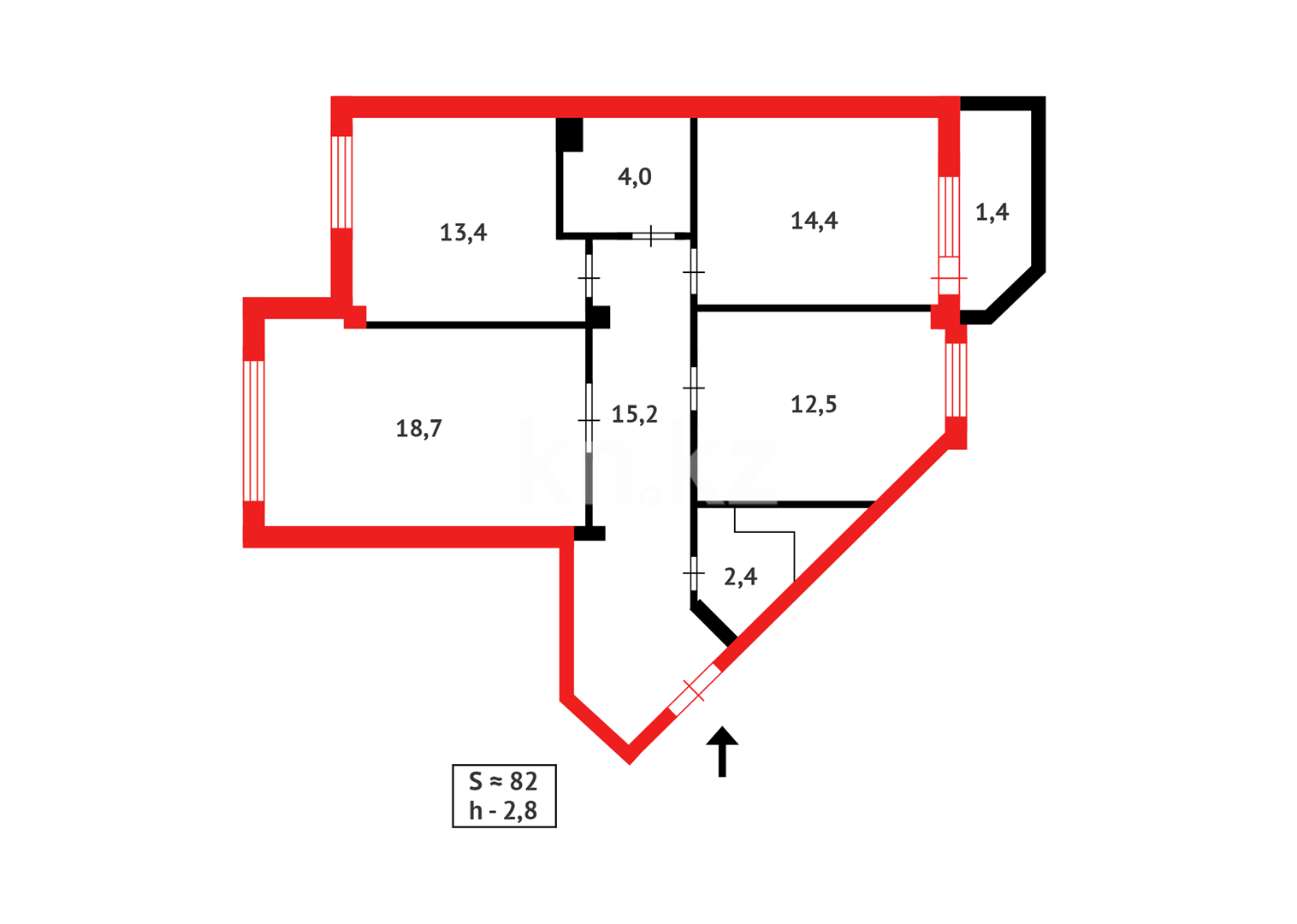 Продажа 3-комнатной квартиры, 82 м² - Продажа квартир в р-не Есиль Астаны - страница 12 фото 17 из 17