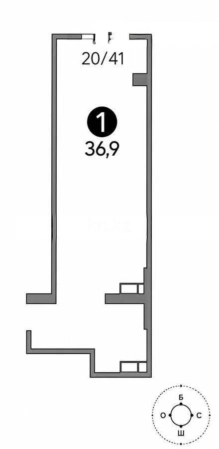Продажа 1-комнатной квартиры, 37 м² - Недвижимость в Казахстане - страница 5 фото 1 из 1