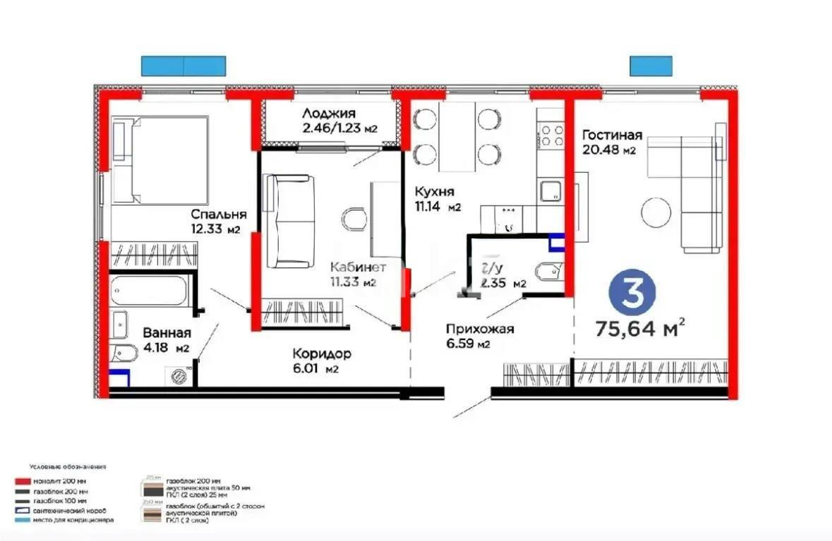 Продажа 3-комнатной квартиры, 75 м², мкр-н Гажайып, дом  33 в Алматы