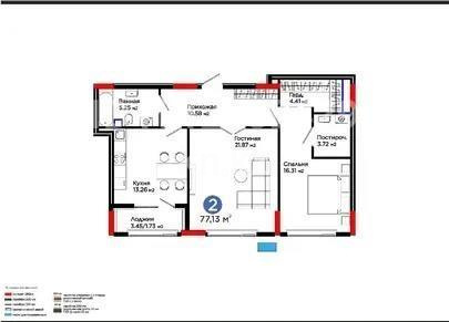 Продажа 3-комнатной квартиры, 78 м² в Астане