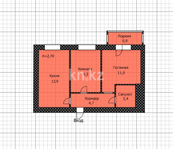 Продажа 2-комнатной квартиры, 42.2 м² в Астане - фото 2
