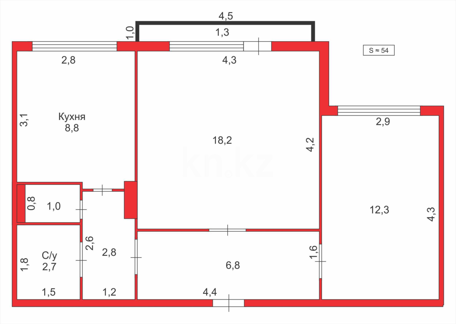 Продажа 2-комнатной квартиры, 53 м², ул. Университетская - Продажа квартир в Караганде фото 9 из 9