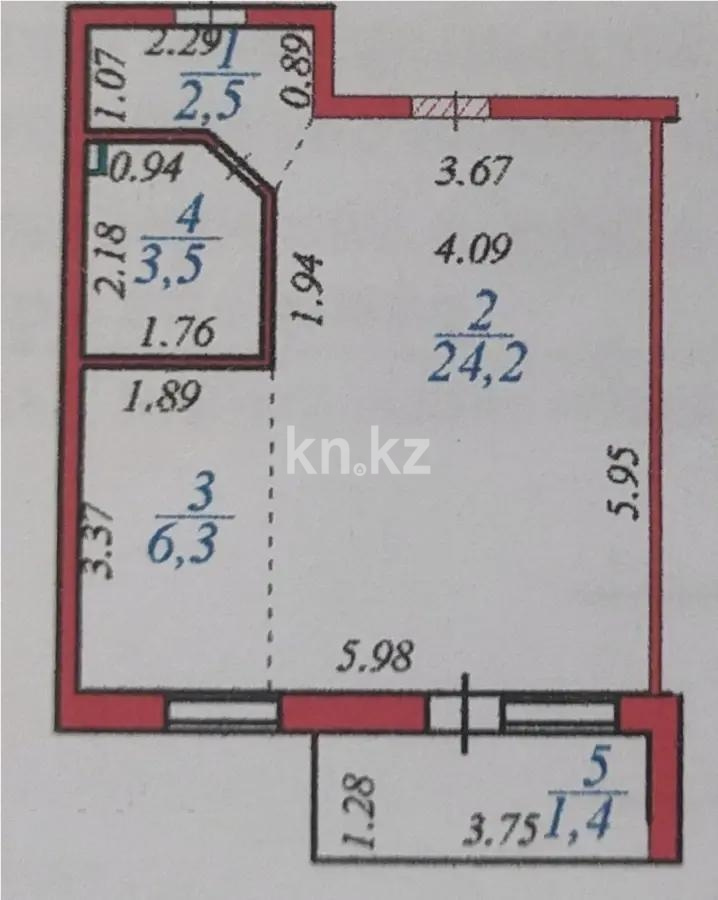 Продажа 1-комнатной квартиры, 38 м² в Астане - фото 4