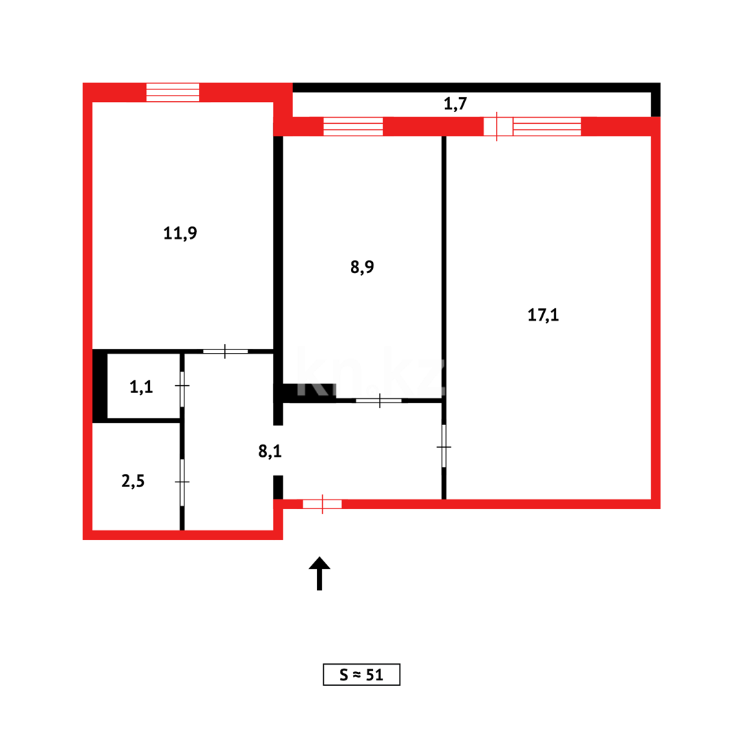 Продажа 2-комнатной квартиры, 51 м² в Темиртау - фото 15